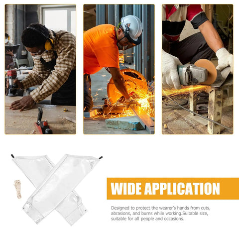 Heavy Duty Heat Resistant Aluminum Foil Arm Sleeves, waterproof cut resistant forearm guards used by tradesmen while working.