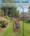 Squirrel Proof Outdoor Bird Feeders With 5 Pound Capacity Metal Tube Design Beefy Build Heavy Duty Chew Proof For Cardinal Finch Chickadee Birds Garden Yard Hanging Decor in a backyard with birds.