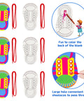 Six Shoe Lacing Practice Boards Set With Pre Punch Holes And Laces, Durable Cardboard, colorful and blank designs with laces