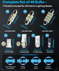 All In One Grab And Go 48 Piece Led Interior Car Lights Kit With 6500K White Bulbs For Dome Map Dash Door Trunk And License Plate