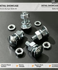 Rustproof Chrome Bumper Bolts Kit 7/16-14 By 1-1/4 Inch Carriage Bolts With Nuts And Lock Washers, 4 Sets, Heavy Duty Chrome Plated Steel For Ford F-150 F-250 F-350 Mustang Front And Rear Bumper Replacement chrome bolts and nuts set