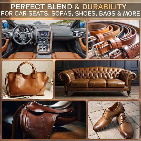 Brown Leather Repair Kit For Furniture And Auto Interiors With Quick Drying Adhesive To Fix Scratches Tears Holes And Peeling