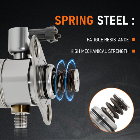 High Pressure Fuel Pump GDP102 Replacement For 2009-2017 Buick Enclave, highlighting spring steel construction and durability