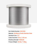One Eighth Inch Stainless Steel Cable Railing Kit With Six Hundred Feet Of 316 Marine Grade Wire Built Tough For Outdoor Handrails Stairs Decks And Fences Includes Cutter And Gloves 1600 Lbs Breaking Strength 7x7 Strand spool