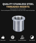 Pro Grade M8x1.0 Thread Repair Kit With Stainless Steel Inserts, HSS Drill, Tap, Counterbore, Installation Driver, 10Pcs M8x1.0x11.7Mm