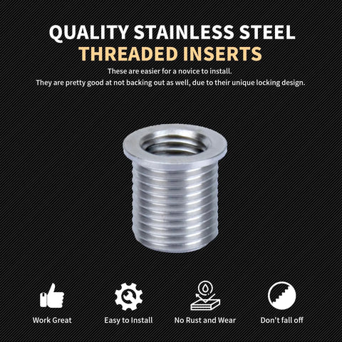 Pro Grade M8x1.0 Thread Repair Kit With Stainless Steel Inserts, HSS Drill, Tap, Counterbore, Installation Driver, 10Pcs M8x1.0x11.7Mm