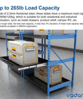Warehouse shelves showcasing Grab These Rugged 22 Inch Soft Close Heavy Duty Drawer Slides That Can Handle Up To A Massive 265 Pound Load Capacity With Smooth 3 Fold Full Extension Ball Bearing Side Mount Design Comes As One Pair, with metal drawers in industrial setting.