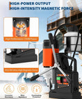 High Torque 1750W Magnetic Drill Press For Metalworking With 810 RPM, 50mm Core Capacity And Built In Millimeter Scale, showcasing power and stability.