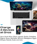 Africa Travel Adapter Set With 20W Power Delivery And Fast Charge Dual USB And USB C Two USA Outlets charging laptop and phone