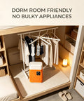 All In One Portable Clothes And Shoe Dryer With Hot Air Heater Mini Compact Electric Dryer in dorm room under bunk bed