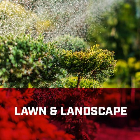 Spraying water over green shrub, showcasing Two Gallon Tri Poxy Open Head Sprayer For Pros And DIY Garden Care A Workhorse Tank