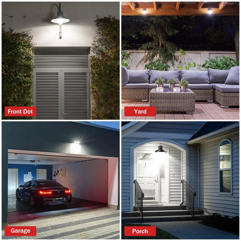 Motion Activated A19 LED Dusk To Dawn Light Bulbs, 5000K Daylight, Indoor Outdoor 8.8W 60W Equivalent, 800 Lumens, Lights Up Porch Garage Hallway On Motion, 2 Pack used in porch, yard, garage, and entryway scenes