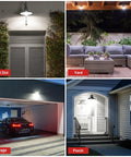 Motion Sensor A19 LED Bulbs Dusk To Dawn 5000K Daylight Motion Activated Indoor Outdoor Lighting 8.8W Equal 60W 800 Lumens For Porch Garage Hallway Weatherproof No Fuss 4 Pack shown in porch, yard, garage, and front door lighting.