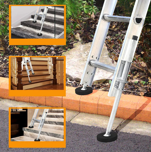 Beefed Up Ladder Leveler Pair With Engraved Non Slip Pattern For Stable Extension Ladders Universal Stair Stabilizers