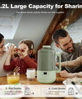 Next Level 40oz Nut Milk Maker Blender Two Pack in family setting, 1.2L capacity for sharing, crafting smooth nut milk drinks.
