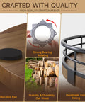 Round Walnut Wood Go To Lazy Susan Turntable Organizer highlighting strong bearings, non-skid pad, and durable solid wood design.