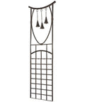 Heavy Duty Iron Garden Trellis With Decorative Bells Freestanding Outdoor Climbing Support 67 Inch Installed Height