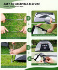 Step-by-step assembly of 10 By 7 Foot Golf Practice Net With Center Ring Target for backyard driving and chipping practice