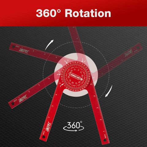 7.3 Inch Aluminum Miter Saw Protractor Angle Finder Tool with Sick Accuracy for Cutting Crisp Crown Molding Baseboard and Trim Corners in 360° rotation