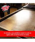 Clean griddle surface after using Scotch-Brit Quick Clean Griddle Cleaning System Starter Kit with Squeegee Scraper and Cleaner