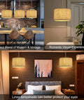 Plug In Pendant Light Kit With Twisted Hemp Rope Cord 15 Foot Dimmable On Off Switch Linen Lamp Shade for cozy rooms