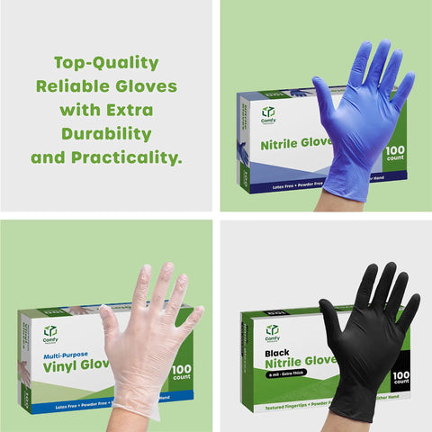 Blue Disposable Vinyl Gloves 100 Count Powder Free And Latex Free Comfy Flexible Fit For Cleaning Food Prep And Household Tasks