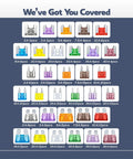 Image of 300 Piece Automotive Fuse Assortment Kit including Standard Mini and Low Profile types, color coded for easy amperage identification.