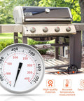 Spot On Accurate Grill Thermometer Replacement For Genesis 300 Series on a stainless steel Genesis grill