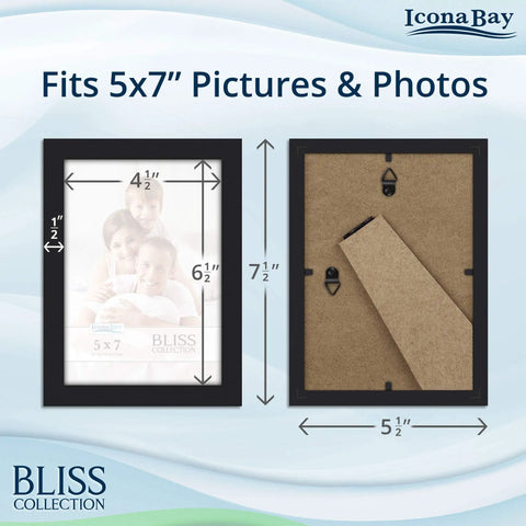 Sleek Black 5x7 Picture Frame For Desk Or Wall Mount Modern Engineered Wood Frame From The Bliss Collection Crazy Good Value Keepsake