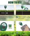 Instructions for using the Two Pack Soil Moisture Meter For Gardens And Lawns, Easy To Read Plant Water Monitor, Hygrometer Sensor.