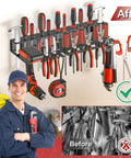 2 Pack Metal Screwdriver Organizer Wall Mount Rack for Screwdrivers Pliers and Hammers Grab and Go Hand Tool Storage