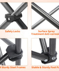 Close-up of safety locks and steel frames in Oversized Padded Camping Chairs 2 Pack For Adults, Heavy Duty Support Up To 400 Lbs