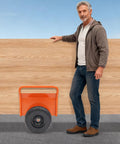 Heavy-Duty Slab Dolly Cart With 1000Lb Capacity And 10-Inch All-Terrain Tires Non-Slip Industrial Transport Dolly Built From Steel And Rubber For Durable Performance On Construction Sites Easy Moving Heavy Loads, shown with a slab