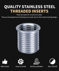 Close-up of a stainless steel threaded insert from M14X1.5 Thread Repair Kit With Stainless Steel Inserts Ten Pieces Includes Drill Tap Counterbore Install Driver And Guides In An EVA Box For Durable Pro Grade Metal Thread Restoration
