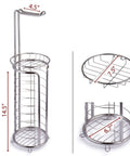 Freestanding Toilet Paper Roll Holder Stand Dispenser With Built In Storage Shelf Stainless Steel Bathroom Organizer dimensions