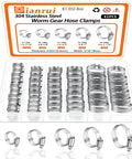 42 Piece Hose Clamps Set Stainless Steel 304 Worm Gear Assortment in transparent box