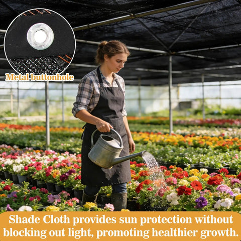 Beefy 70 Percent Shade Cloth For Garden Black Mesh Tarp 6.5 By 10 Feet Outdoor Sun Shade Net For Patio Plants And Greenhouse UV Blocking
