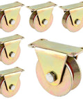 Set of six 3 Inch Sliding Gate Wheel Set Of Six With V Groove Track Rollers Made From Grade 45 Steel For Rail And Gate Systems