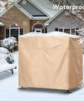 Beige Outdoor 3 Seater Hammock Swing Chair Cover for Patio Water Resistant all weather protection in snowy garden