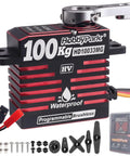 Waterproof Beefy Torque RC Servo 100KG 1380ozin 16.8V HV Brushless Full Metal Gear for RC Crawlers with accessories