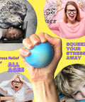 Special Edition Solar System Stress Balls For Kids Ages 3 To 5 A Totally Kid Friendly Fidget Toy And Learning Kit That Doubles As A 3D Planet Model And Space Education Project For Hands On Exploration, blue stress ball in hand