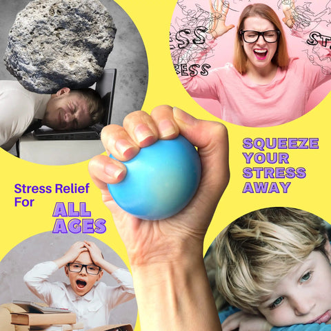 Special Edition Solar System Stress Balls For Kids Ages 3 To 5 A Totally Kid Friendly Fidget Toy And Learning Kit That Doubles As A 3D Planet Model And Space Education Project For Hands On Exploration, blue stress ball in hand
