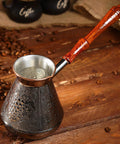 Copper Turka Coffee Maker 17 Oz Turkish Cezve Coffee Pot 500 Ml With Grapes Ornament Engraved Ibrik Mini Saucepan