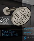 High Pressure 6 Inch Rain Shower Head With 6 Inch Shower Arm Chrome Finish, Luxury Modern Look, Top Notch Tool Free One Minute Installation