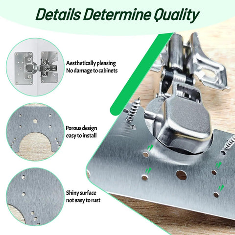 Heavy Duty Cabinet Hinge Repair Plate Kit To Fix Loose Sagging Doors Quick Install Steel Bracket For Wonky Kitchen Cupboards Solid Knockout Diy Fix No Sweat Assembly