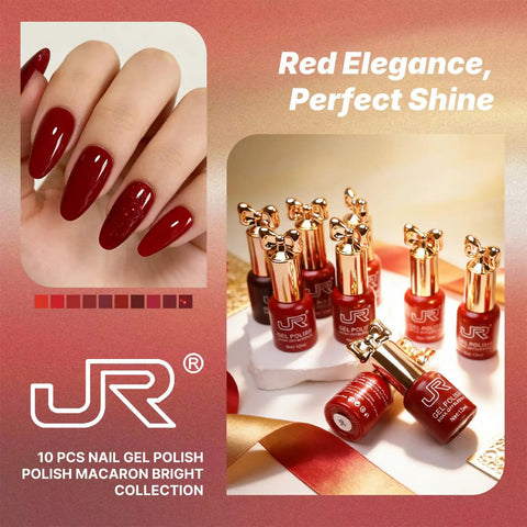 12ml Gel Nail Polish Set With 100 Plus Colors HEMA Free Soak Off UV Gel Kit For Nail Art And Manicure, red elegance shades