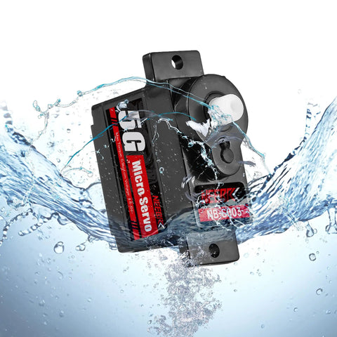 Dope 4 Pack 5G Micro Servo Motors For 1 To 28 RC Cars And Fixed Wing Planes, showcasing waterproof plastic shell design.