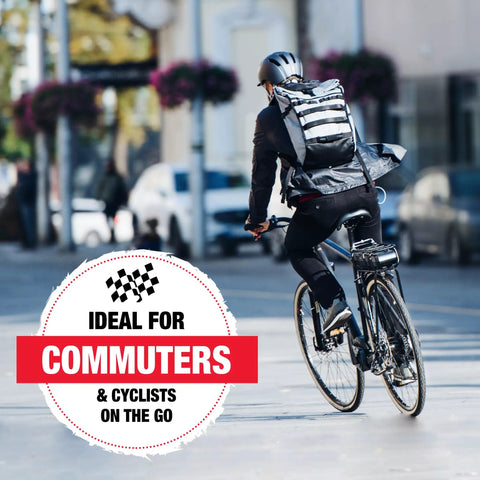 Cyclist commuting with One Step Bike Chain Cleaner And Lubricant For All Bicycle Chains Cleans Lubricates And Protects In One Easy Application No Mess Reduces Wear And Friction Rust Protection For Coastal Biking 4 Oz.