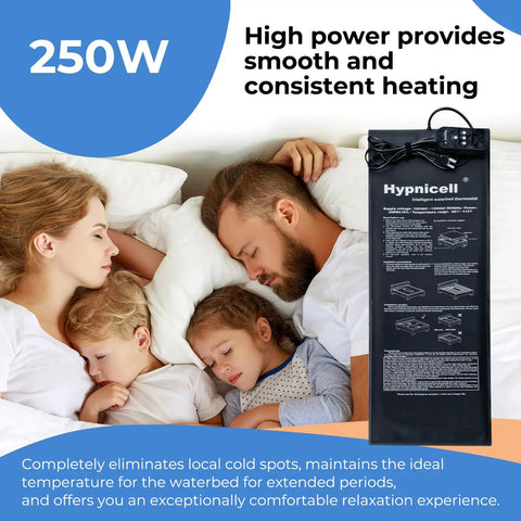 Digital Waterbed Heater With Smart Temperature Control And Adjustable Heat Settings That Deliver Dreamy Warmth And Sweet Sleep Comfort All Night Long For A Super Solid And Big Time Upgrade in a cozy bed with a family.