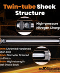 Twin-tube structure of 0-3 Inch Rear Shock Absorbers For Jeep Wrangler JK JKU 2007 2018 G1 showing piston details